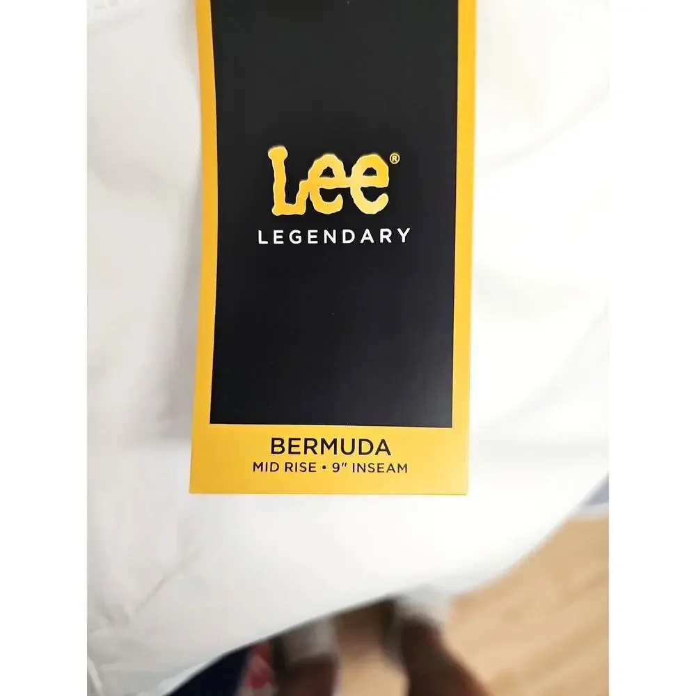 Lee Legendary Style Bermuda Shorts Women's White Mid Rise Size 14 M (NWT) - Picture 12 of 15